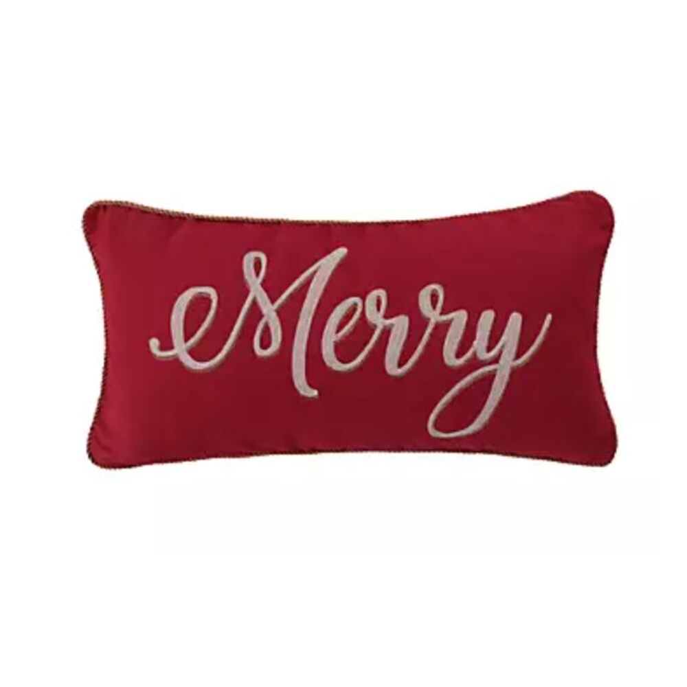 Levtex Yuletide Merry 12 x 24 Decorative Down Filled Pillow
